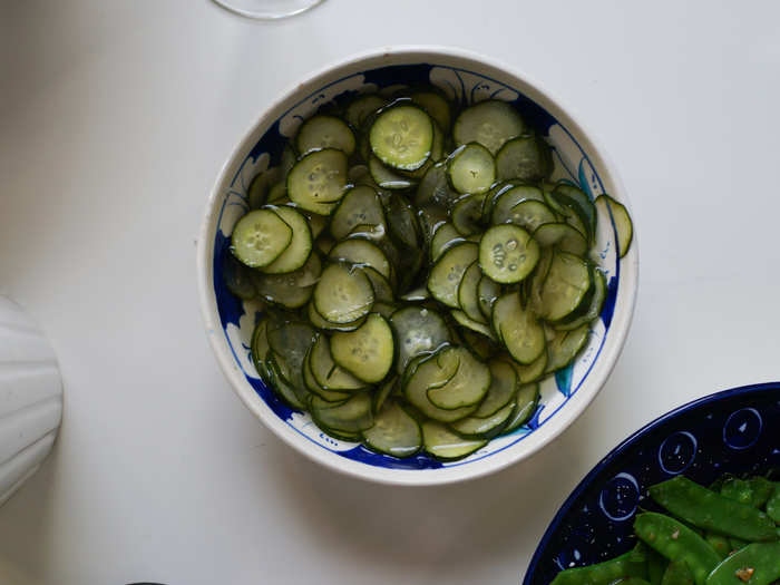 We used our pig to make rice bowls, so we did a quick pickle on some cucumbers and set the table while the meat was resting. In addition to the cucumbers, we had...