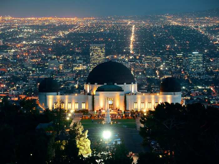 Visit the Griffith Observatory for gorgeous views of the city during the day and for stargazing at night.