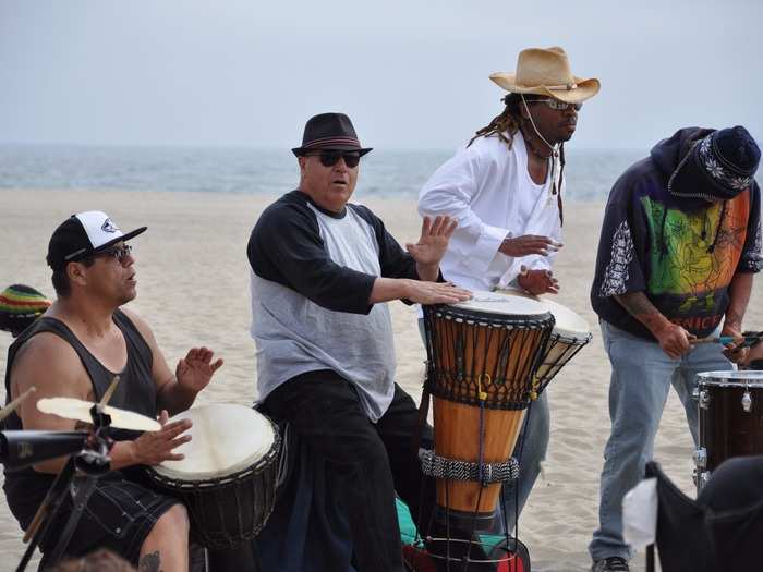 When in Venice Beach, check out for the Drum Circle that takes place every Saturday and Sunday. Starting around noon, hundreds of people gather with drums to dance on the beach until the evening.