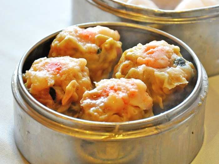 Shumai — another kind of dumpling — are easily recognizable with their curled up edges. The dumplings are from the Guangdong province and can be filled with anything from shrimp to crab to pork to various vegetables. They