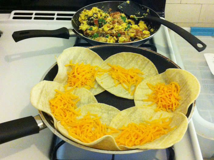 The recipe only had 2 servings but since both my husband and I are starving, I decided to cook three tacos each (with adjusted quantities, of course).