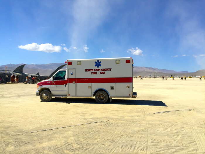 Actual ambulances also roamed the land in case of any emergencies.