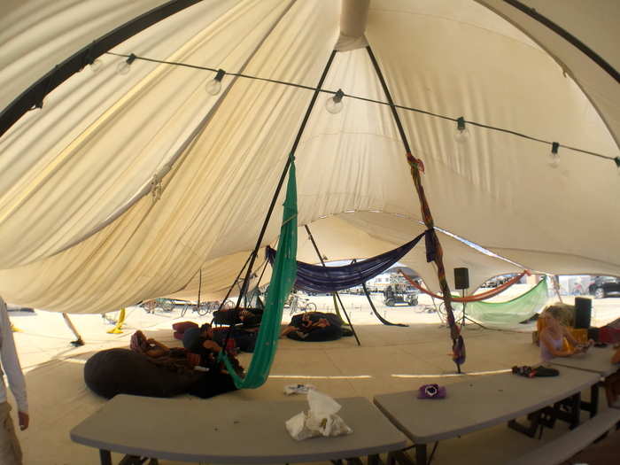 With living room-like gathering tents like this...