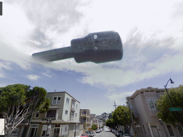 Google Street View has nine cameras, and one of them seems to have captured a mysterious foreign object in its frame. It looks like San Francisco is about to be invaded by a UFO.