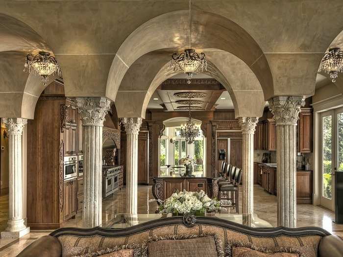 The columns and high archways also give the house the feel of a palace.