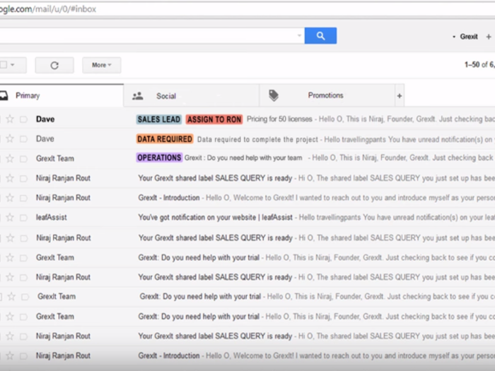 GrexIt creates shared Gmail labels and notes