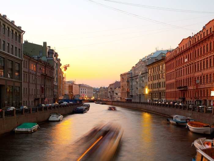 Fontanka River is a  branch of the Neva River, which flows throughout central St. Petersburg.