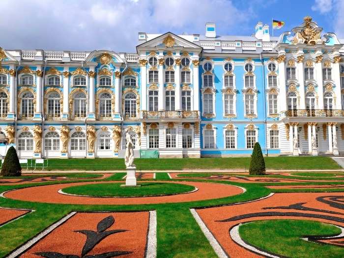 Originally built for Catherine I by her husband Peter the Great, Catherine Palace didn