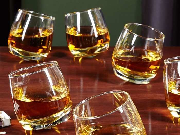 These rocking whiskey glasses make spills a thing of the past.