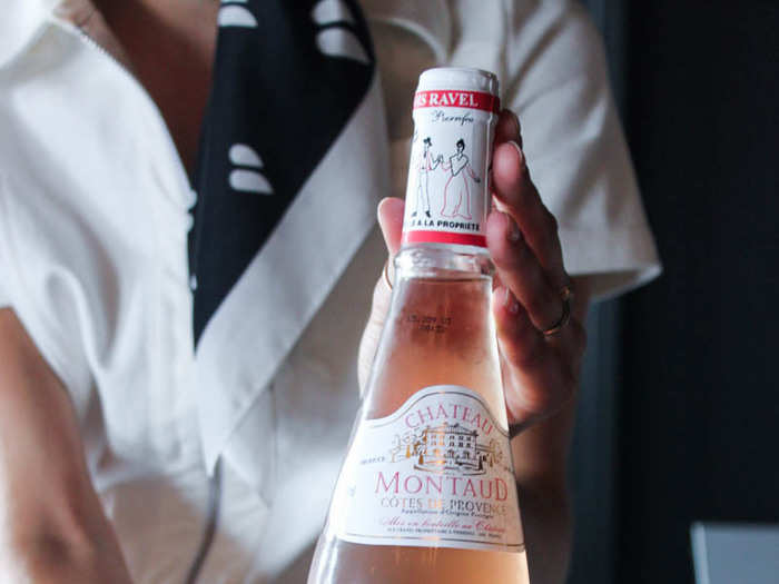 The Blade drink of choice is a rosé by Chateau Montaud Cotes de Provence. Rosé has been a part of the Blade experience from the start. "When we first launched Blade, we weren’t sure about the availability of helicopters from our operators," cofounder and CEO Wiesenthal said. "To protect ourselves from delays, and to keep down the nerves of our customers, we started serving rosé." For many of the startup