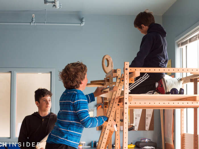 Some of the older kids built a loft, which provides a quiet independent study space.