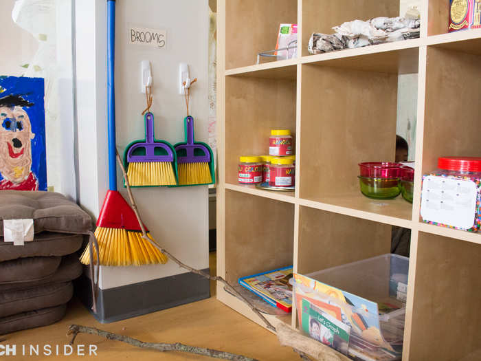 Cleaning supplies are kept in places where kids can reach them.