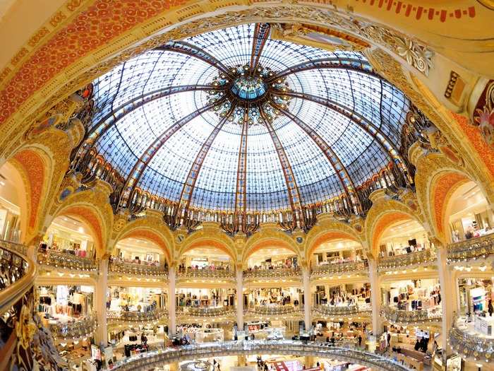 The Galeries Lafayette may now be somewhat of a mini-chain with 280 stores around the world, but its stunning flagship store on Boulevard Haussmann in Paris, France, will still get any fashionista