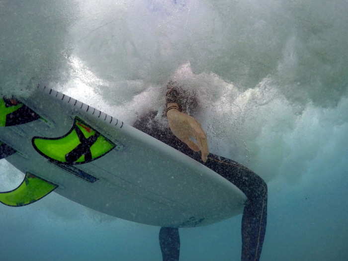 The company says you should feel a pulse in the water below the board if the device is working. It forms a protective three-meter barrier around the board in every direction.