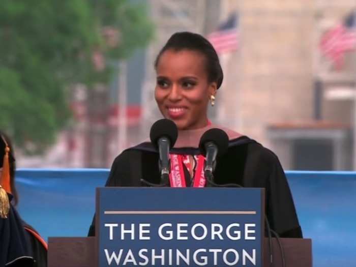 Kerry Washington gave the commencement address and received an honorary doctorate at GW.