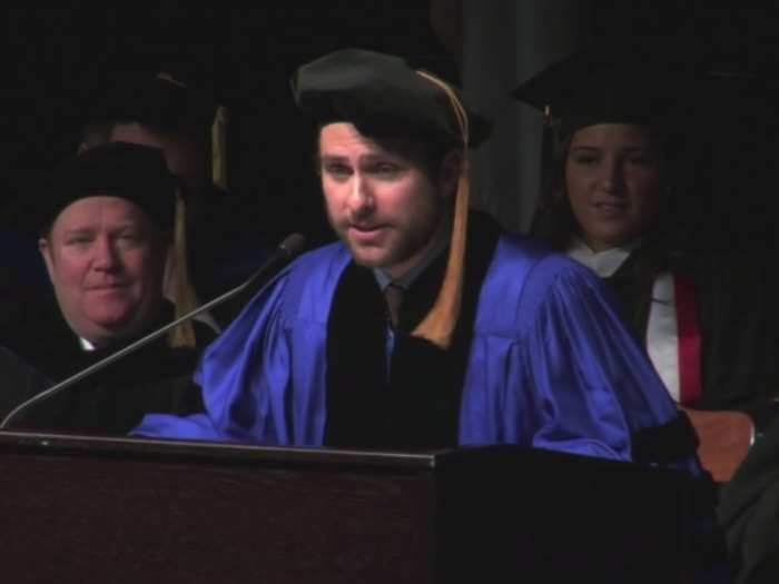 Charlie Day gave a hilarious speech after receiving his honorary doctorate last year.