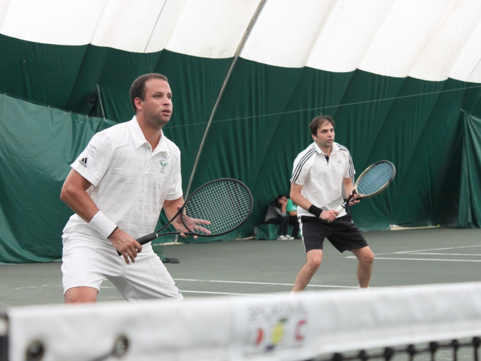 Thomas Blake, 39, works for Jaffe Tilchin Investment Partners. Blake, who played No. 1 for Harvard, teamed up with Harvard alum Kunj Majmudar.