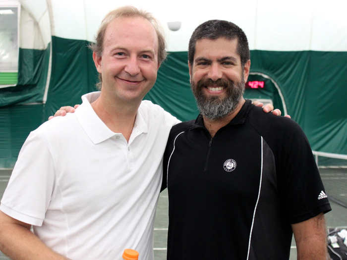 The tournament was a great opportunity for Team Wall Street and Team Europe to reconnect with old friends. Thierry Lucas knew Goldman