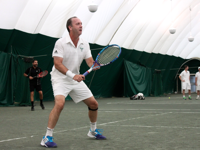 Appel brought his strong serve to the doubles match against Christer Gardell/Jan Olsson.