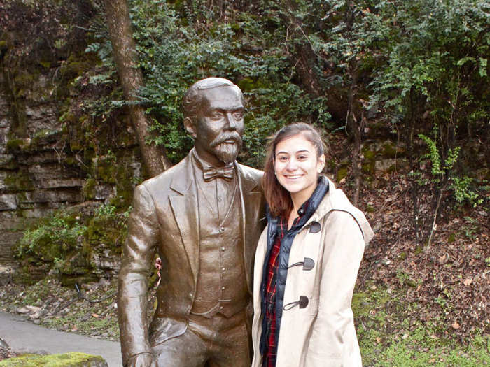 This is the "Jack on the rocks" statue, which is deceiving because he appears much taller than he actually was. Jack and I are both 5 foot 2 inches.