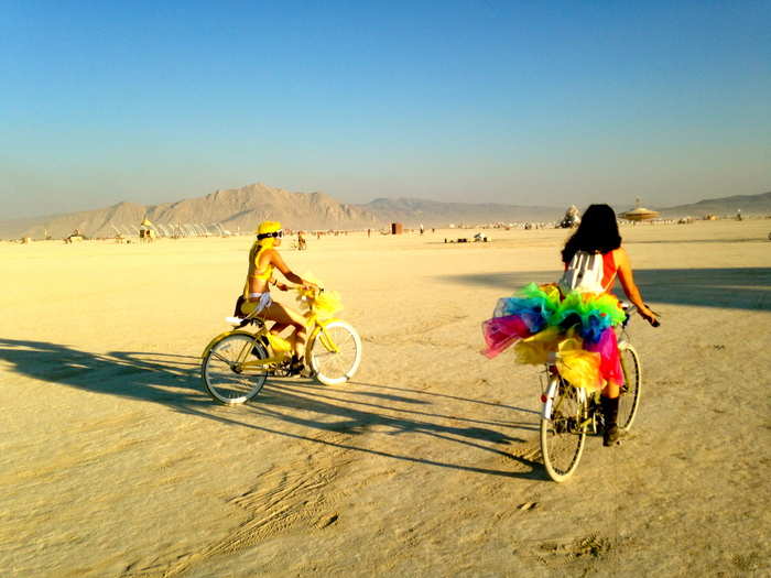 French woman around burning man bonfire at 5am - m4w