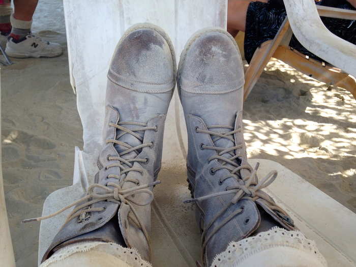 Burning Man mismatched shoe twin