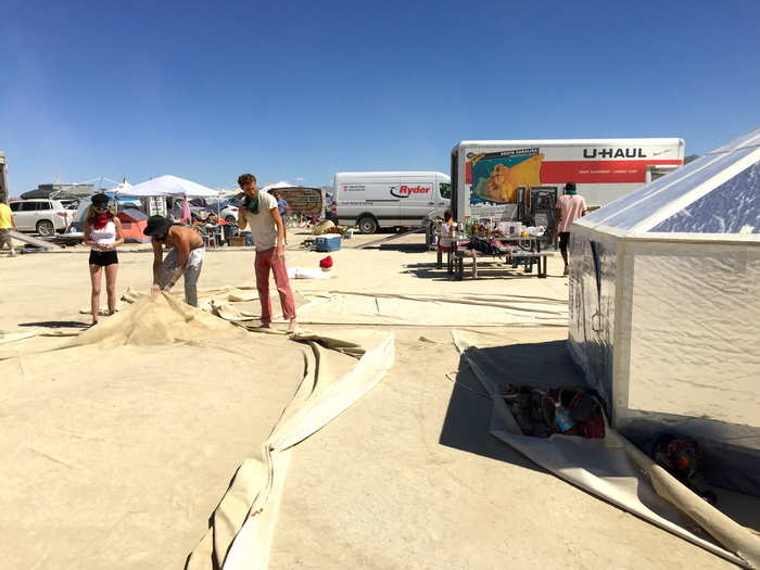 At the end of the week-long festival, everything must be taken down and cleaned up. "Leaving No Trace" is Burning Man’s most important principle.