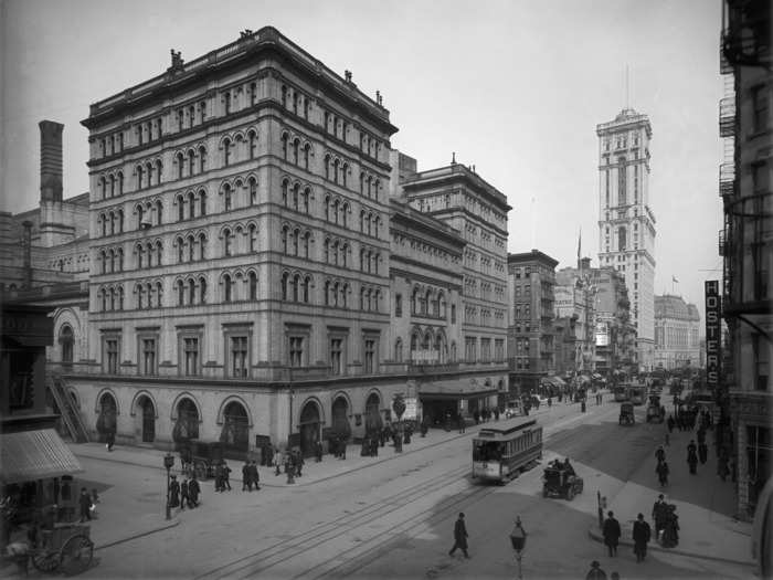 The Old Metropolitan Opera House was built in 1883 in New York City. First home of the Metropolitan Opera Company, it was demolished in 1967, and performances were moved to Lincoln Center.