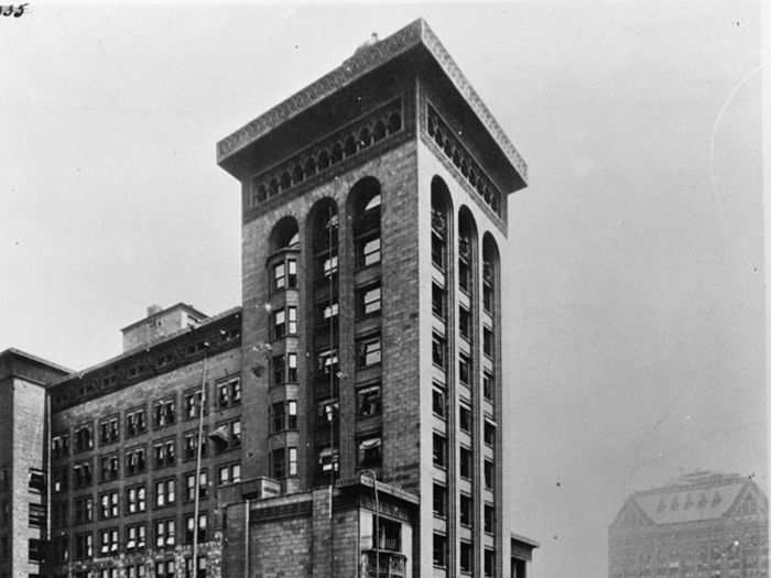 The Schiller Theater Building (later known as the Garrick Theater) was built in Chicago in 1891 and was one of the tallest buildings in the city at the time. Inside was a 1,300-seat theater, which was razed in 1961.