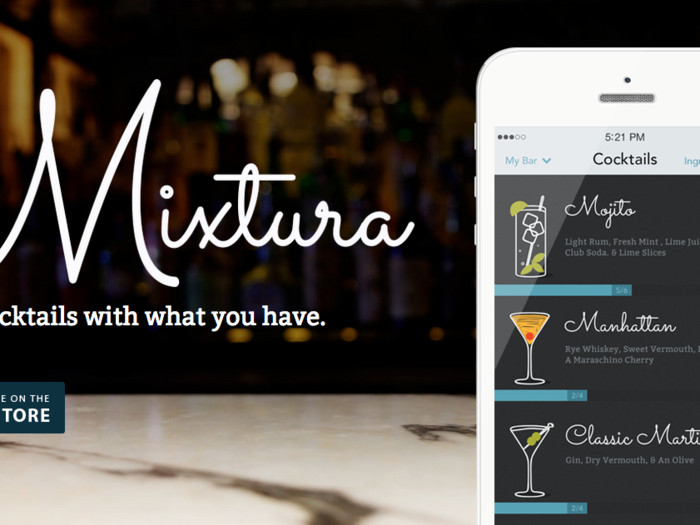 Mixtura tells you all the great cocktails you can make based on the ingredients you have on hand