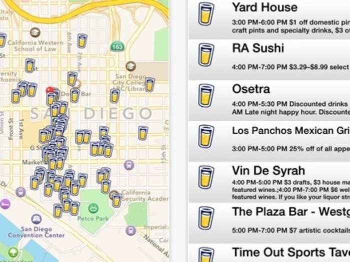 Happy Hour Finder gets you all the best happy hour deals in your city