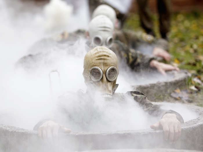 These special force soldiers in Belarus are training for chemical warfare.