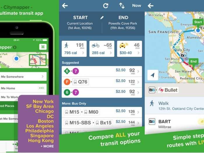 Apple Maps or Google Maps will likely fulfill most of your public transit needs, but if you use the bus or subway a lot and wan an app with more features, check out Citymapper.