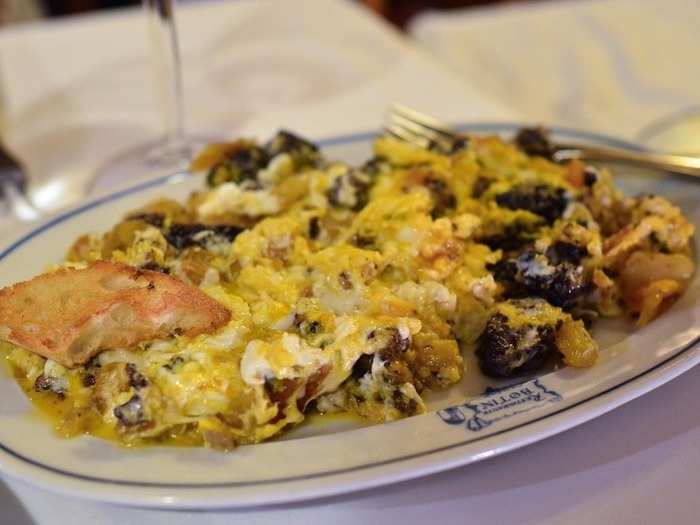 In Spain, egg dishes are common at dinner, which is typically eaten between 9 and 11 p.m. Here, Botìn