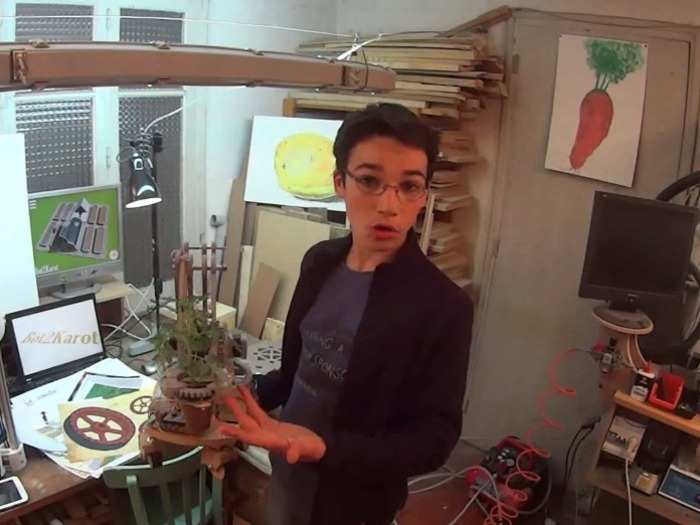 So did Eliott Sarrey, who won the "Incubator Award" for his gardening robot.