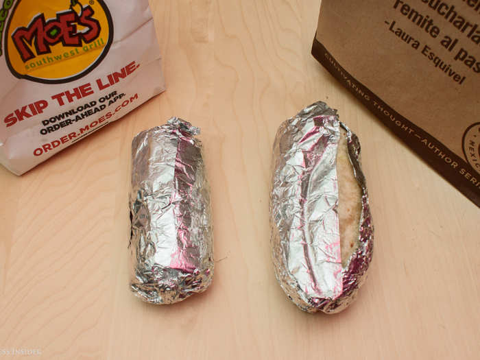 Chipotle (right) has a clear advantage in terms of size. But size isn