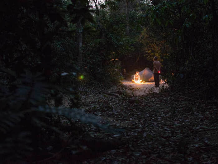 They camped together and happily shared their stories in the Laotian jungles.