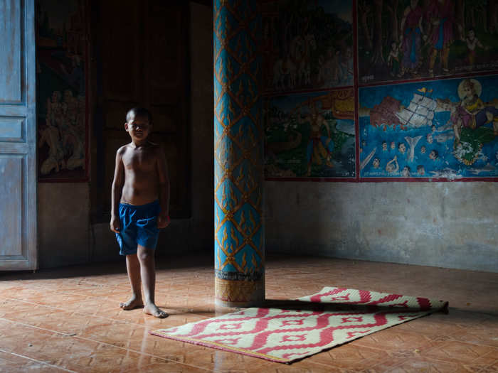 In Cambodia, Gandy stayed overnight at a local monastery.