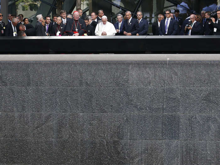 He said a prayer over the memorial.