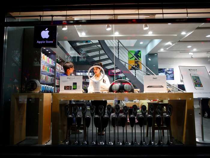 There they can be sold for as much as double the official price to consumers unwilling to wait weeks for stock to arrive in real Apple stores, Reuters reports.