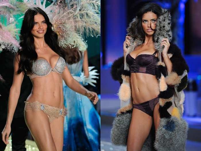 Adriana Lima stops drinking water twelve hours before the show. "No liquids at all so you dry out, sometimes you can lose up to eight pounds just from that," she said to Telegraph.