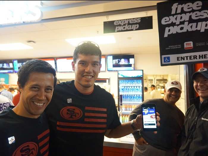 These fans used the app to pick up food. They were happy with its speed.