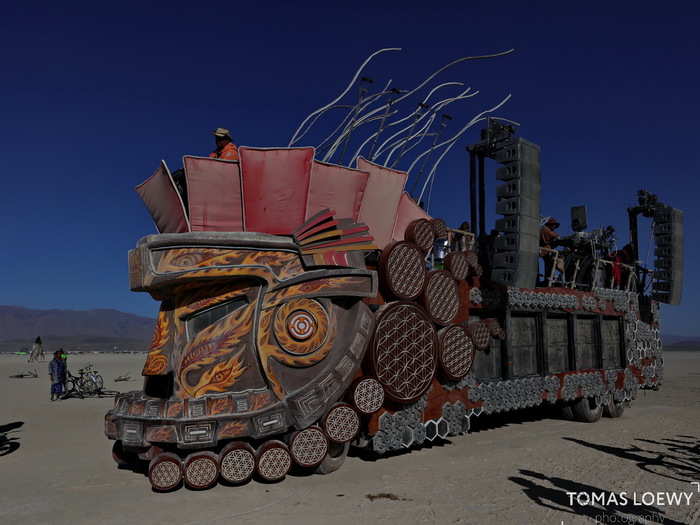 The Mayan Warrior car is driven from Mexico City to Black Rock every year.