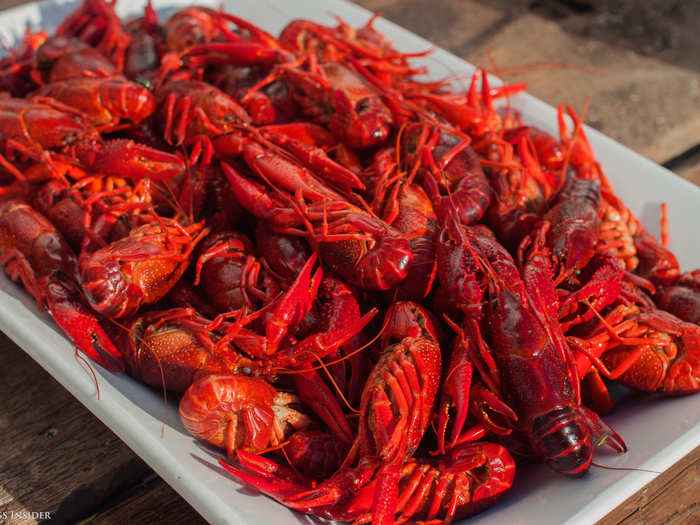 These intensely red crawfish immediately caught my eye. Crawfish are hugely popular in Sweden, especially during the kräftpremiär, or "crawfish premiere" (August through November), when crawfish parties are common.