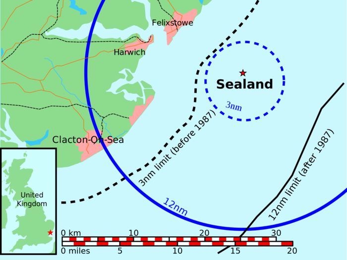 In 1987 the United Kingdom extended its territorial waters by 9 miles, and the area now includes Sealand. However, no serious challenge to the micronation