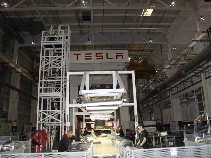 Tesla claims the press is the largest machine of its kind in North America.