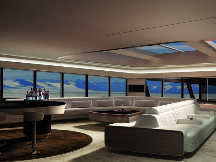 The observation lounge offers incredible views of the surrounding nature.