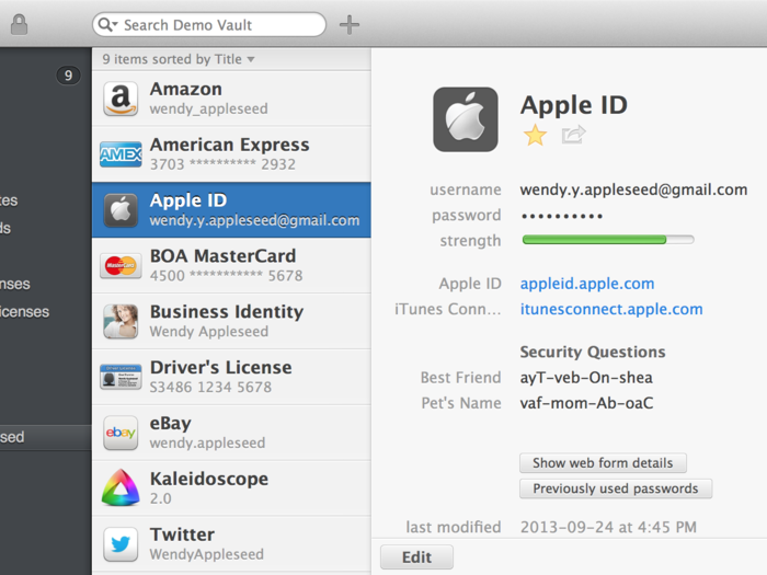 1Password creates incredibly strong passwords and remembers them for you.