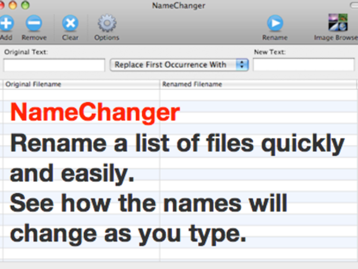 NameChanger lets you quickly rename batches of files.