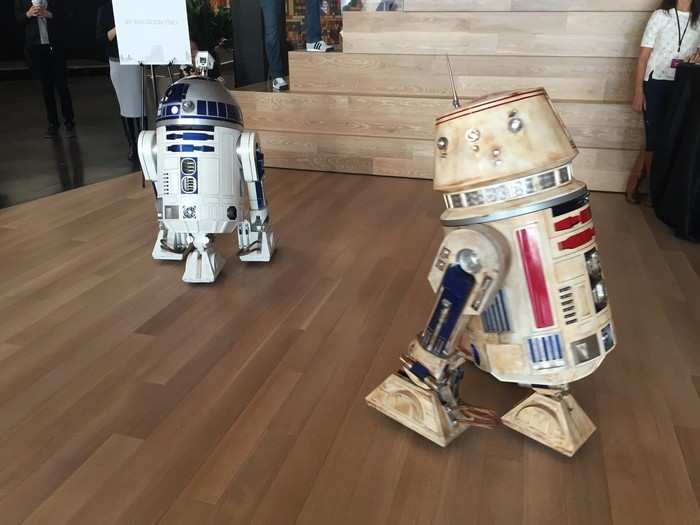 Dolby had two "Star Wars" droids to greet us at the door. Apparently, they were built as a hobby by a Dolby employee in Burbank, but they were brought up to San Francisco for the occasion of the grand opening.